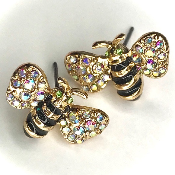 🐝 Betsey Johnson Bumble Bee Stud Earrings - Picture 2 of 6